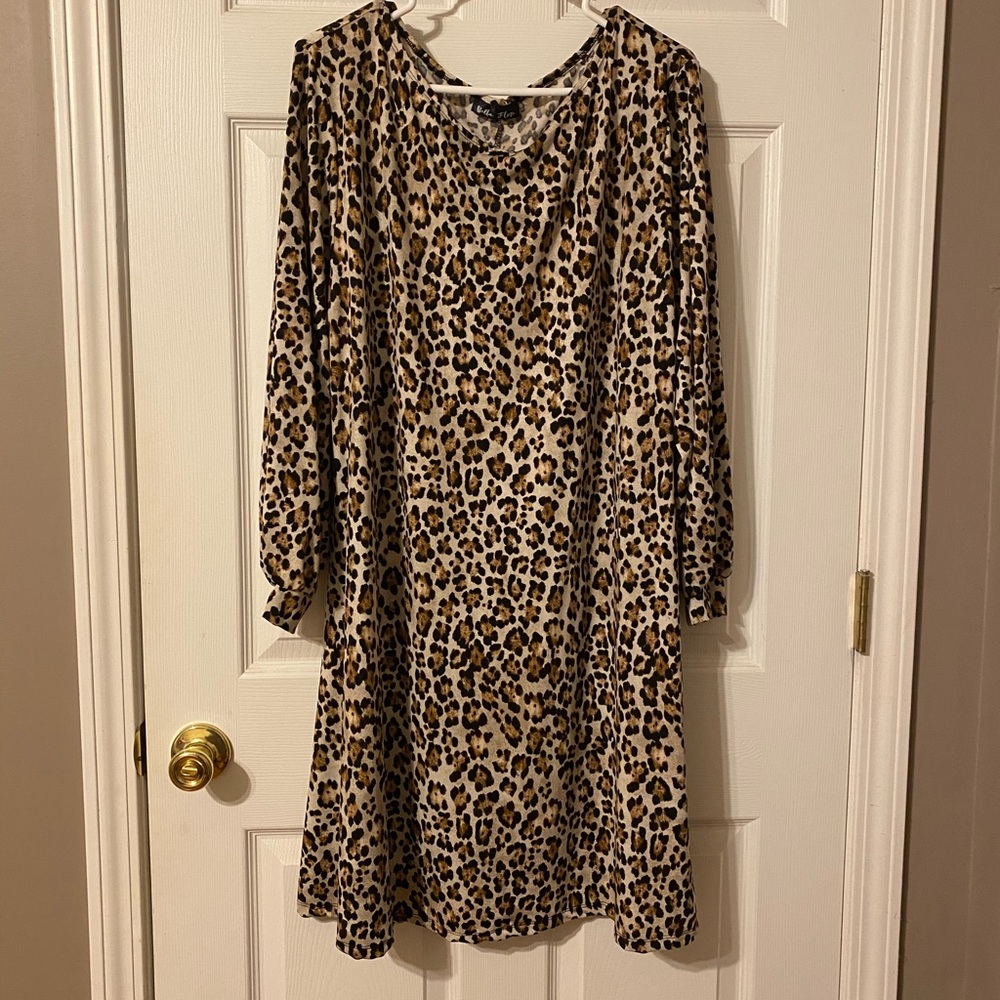 NWOT boutique Plus Size leopard/cheetah print dress Size 2X